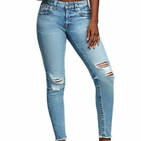 True Religion Denim - True Religion Ankle Jennie Raw Hem Skinny Jean's. Size 27